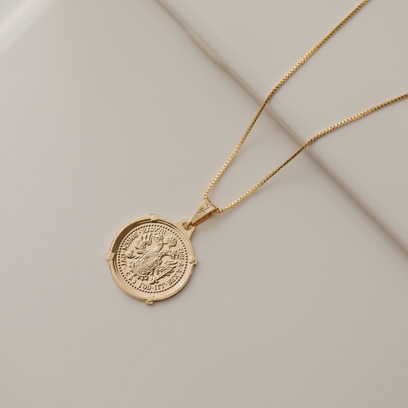 Gold Medallion Necklace - Picture 5 of 8